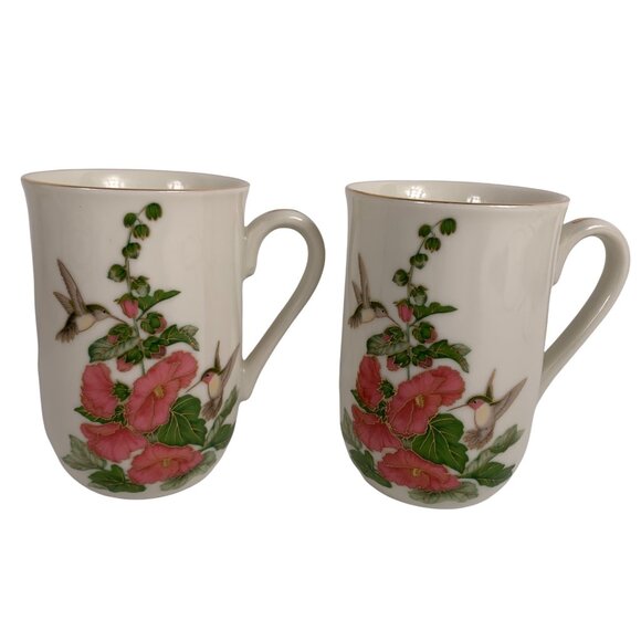 Otagiri Coffee Mugs Floral Hummingbirds Gibson Greeting Cards Lot of 2 - Picture 9 of 9